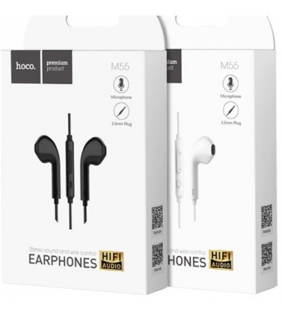 HOCO EARPHONES M55 JACK 3.5mm CON MICROFONO BLACK