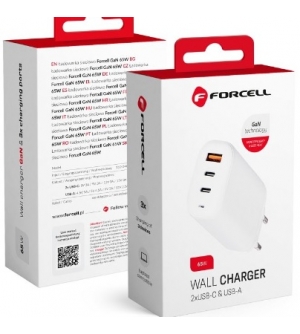 5903396116186 CARICATORE DA RETE FORCELL 2x USB TYPE-C & 1x USB-A WALL CHARGER 65W